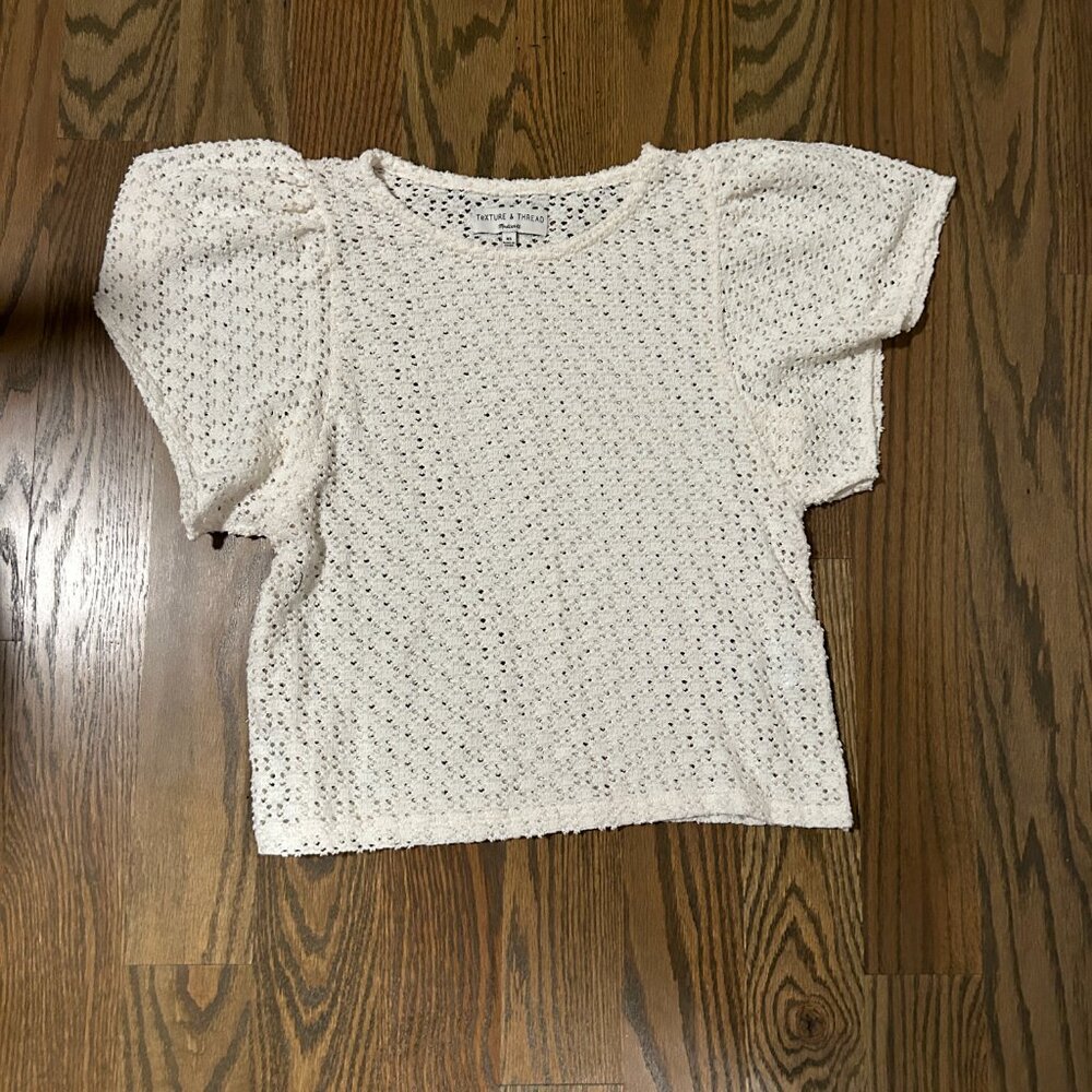 Madewell Texture & Thread Eyelet Flutter Sleeve W… - image 3